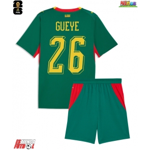 Senegal Pape Gueye #26 Segunda Equipación Niños Mundial 2026 Manga Corta (+ Pantalones cortos)